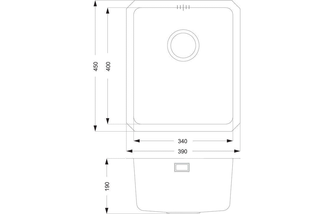 Prima+ Compact 1.0B R25 Undermount Sink - St/Steel CPR046