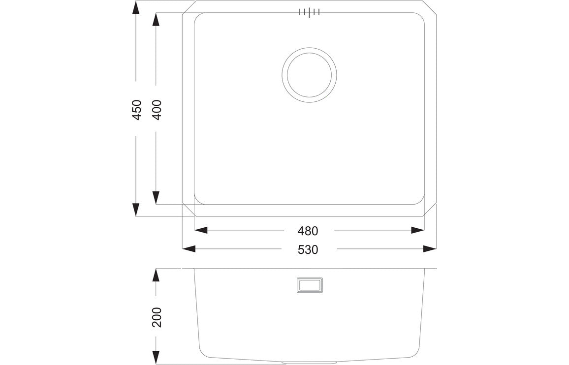 Prima+ Large 1.0B R25 Undermount Sink - St/Steel CPR048