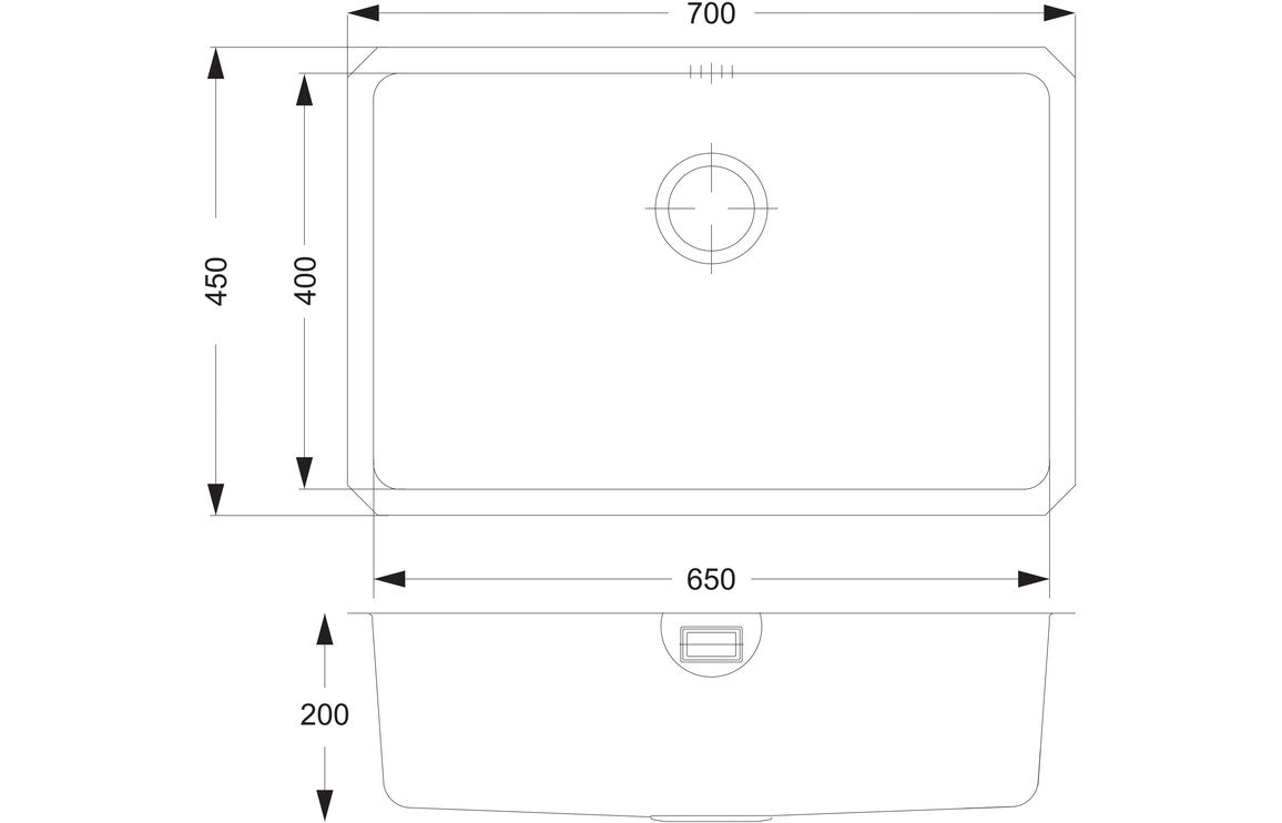 Prima+ XL 1.0B R25 Undermount Sink - St/Steel CPR050