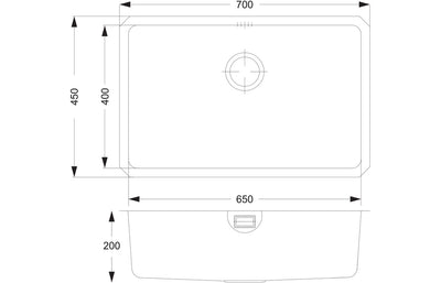 Prima+ XL 1.0B R25 Undermount Sink - St/Steel CPR050
