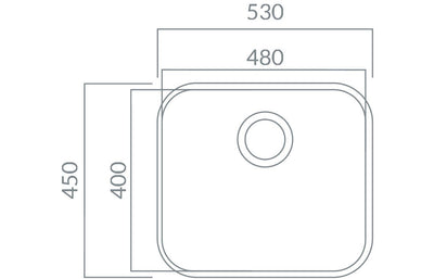 Prima 1B Large Undermount Sink - Polished Steel