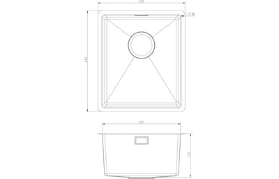 Prima+ Compact 1.0B R10 Inset/Undermount Sink - St/Steel CPR518