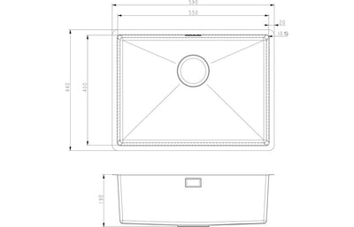 Prima+ Large 1.0B R10 Inset/Undermount Sink - St/Steel CPR522