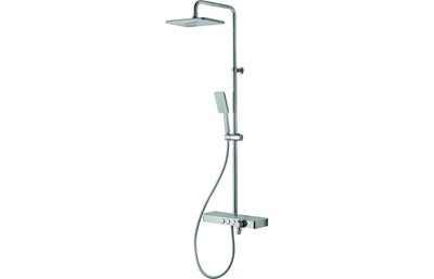Vema Thermostatic Shower Column w/Fixed Head, Riser, Shelf & Foot Wash - White/Chrome DICM0460