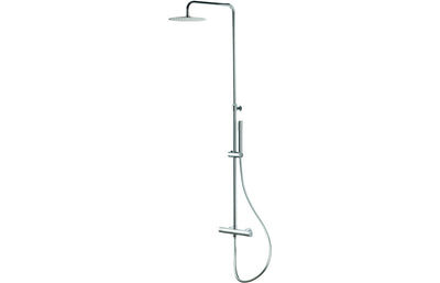 Vema Thermostatic Round Bar Valve w/Fixed Head & Riser - Chrome DICM0464