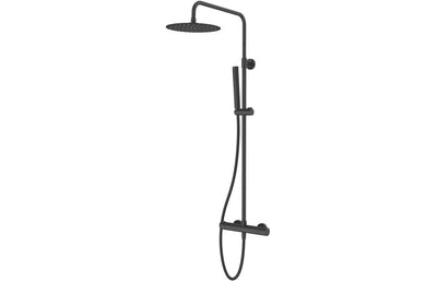 Vema Thermostatic Shower Column w/Fixed Head & Riser - Matt Black DICM0518