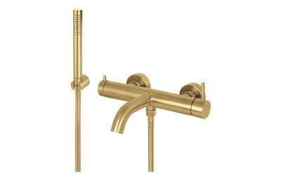 Vema Tiber Wall Mounted Bath/Shower Mixer - Brushed Brass DICM0838