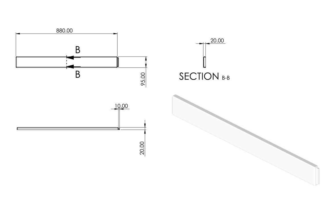 45mm Low Profile  Square Tray & Waste - White All Sizes