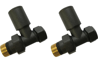 Anthracite Radiator Valves - Straight