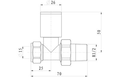 Anthracite Radiator Valves - Straight