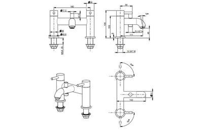 Vema Maira Deck Mounted Bath/Shower Mixer - Chrome DITB2144