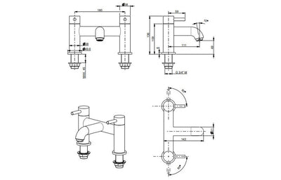 Vema Maira Deck Mounted Bath Filler - Chrome  DITB2146