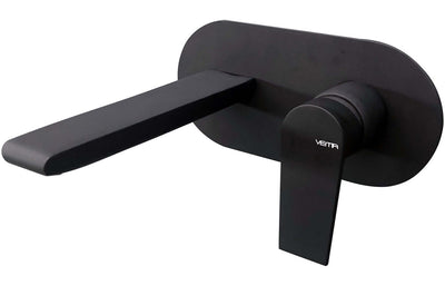 Vema Timea Wall Mounted Basin Mixer - Matt Black DITS1186