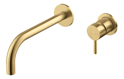 Vema Tiber Wall Mounted Basin Mixer - Brushed Brass DITS1402