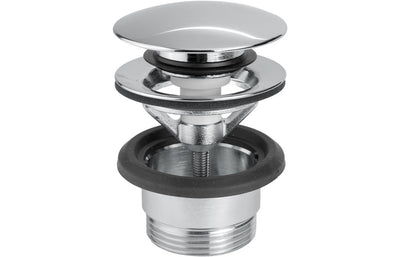 Vema Unslotted Push Button Waste - Chrome  DITW0050