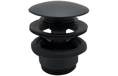 Vema Unslotted Push Button Waste - Matt Black : DITW0052