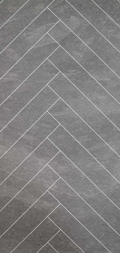 Wall & Water NATURAL SLATE Bathroom Panel Herringbone Tile Effect