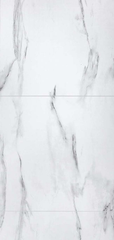 Wall & Water WHITE MARBLE Bathroom Panel 600x600mm Tile Effect