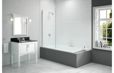 Merlyn 800x1500mm Single Fixed Square Bath Screen (6mm) DIBS0010