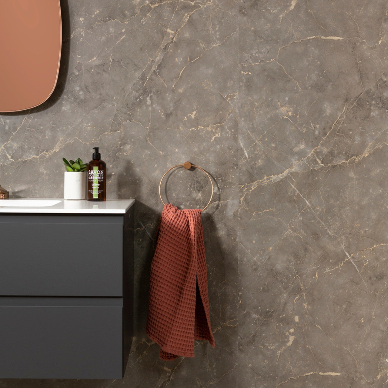 Fibo Marble - Brown Marble (Tile Effect)