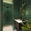 Fibo Urban Metro Bottle Green Shower Panel Metro Brick