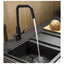 Abode Pronteau Scandi-E 4 in 1 Hot & Filtered Kitchen Tap Wood Handle Black