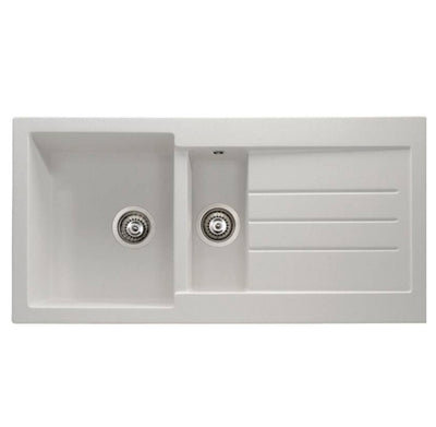 Abode XCITE 1.5 Bowl Inset Granite Sink White