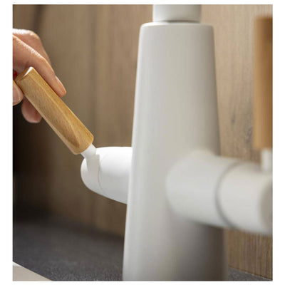 Abode Pronteau Scandi-X 4 in 1 Hot & Filtered Kitchen Tap Wood Handles Matt White
