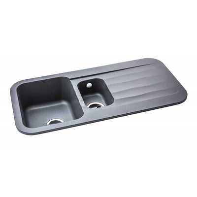 Abode Dune 1.5 Bowl Granite Sink with drainer Grey