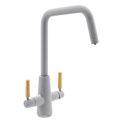 Abode Pronteau Scandi-X 4 in 1 Hot & Filtered Kitchen Tap Wood Handles Matt Grey