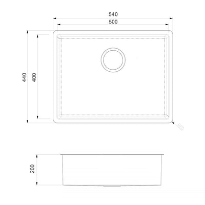 Abode Koto Single Bowl PVD Inset / Undermount Sink Anthracite