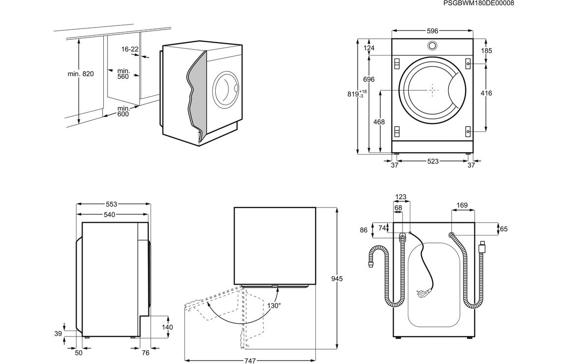 AEG L7FE7261BI B/I 7kg 1200rpm Washing Machine - White