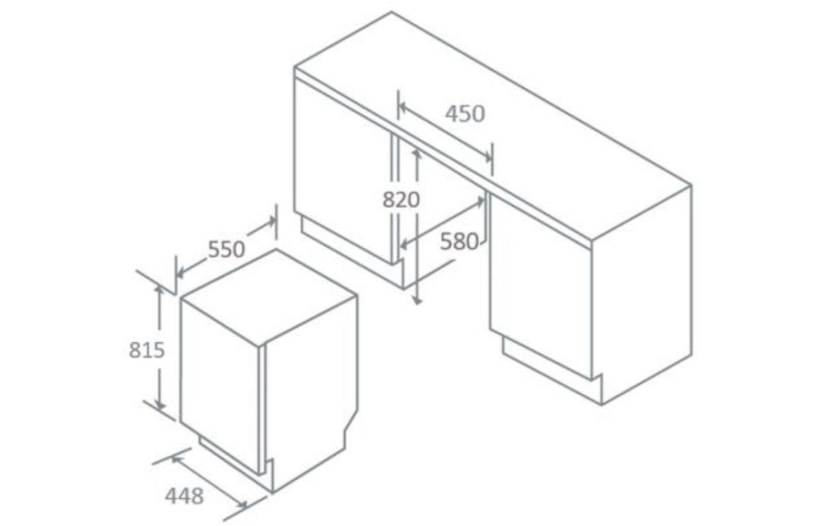 Prima 45CM INTEGRATED SLIMLINE DISHWASHER PRDW300