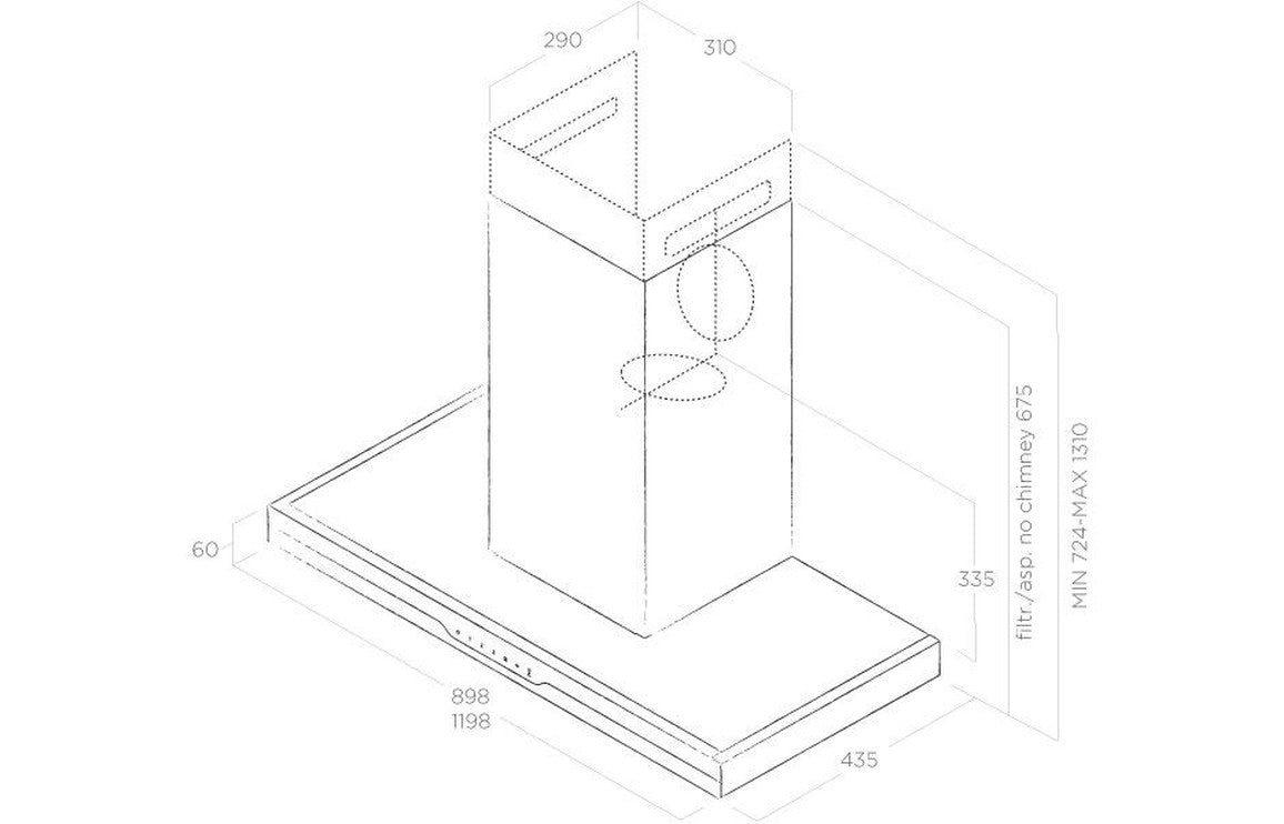 Elica Meteorite 90cm Chimney Hood - St/Steel