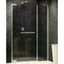Novellini N180 G+F Hinged Shower Door with Inline Fixed Panel - Brushed Bronze