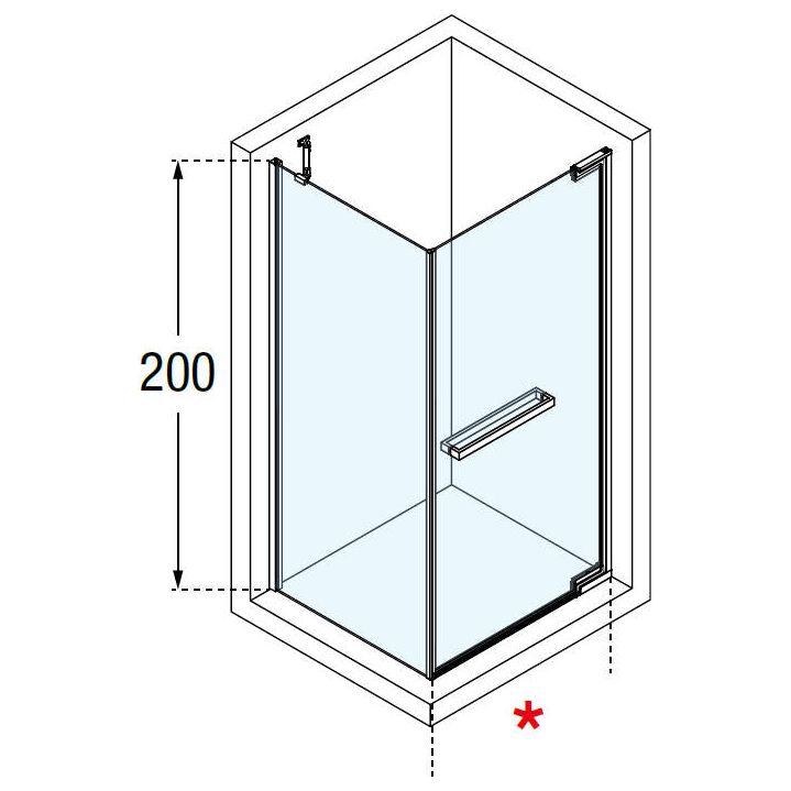 Novellini N180 G+F Hinged Door Various Sizes in Brushed Bronze