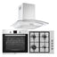 Prima Oven, Gas Hob & Curved Glass Chimney Hood Pack - St/Steel PPR1049