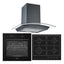 Prima Oven, Gas Hob & Curved Glass Chimney Hood Pack - Black  PPR1051