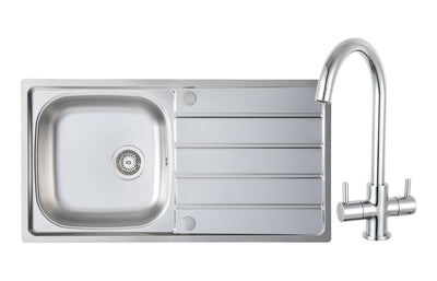 Prima 1B Inset Sink & Staten Tap Pack - St/Steel & Chrome PPR8047