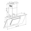 Prima PRAE0038 60cm Angled Chimney Hood - Black Glass PRAE0038