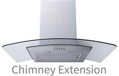 Prima STAINLESS STEEL CURVED CHIMNEY HOOD EXTENSION PRCGH801