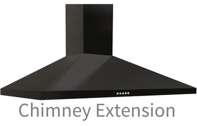 Prima 81cm Chimney Hood Extension - Black PRCH900