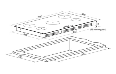 Prima PRIH023 90cm Induction Hob - Black PRIH023