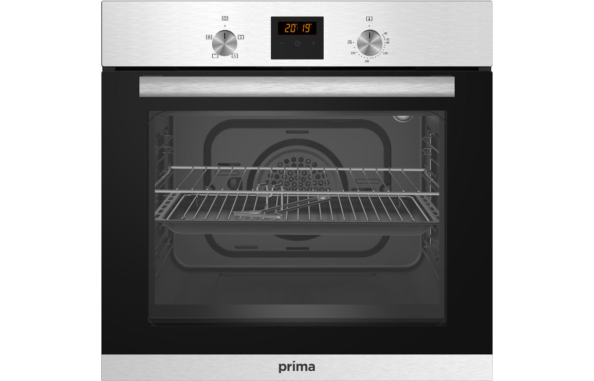 Prima Oven, Gas Hob & Curved Glass Chimney Hood Pack - St/Steel PPR1049