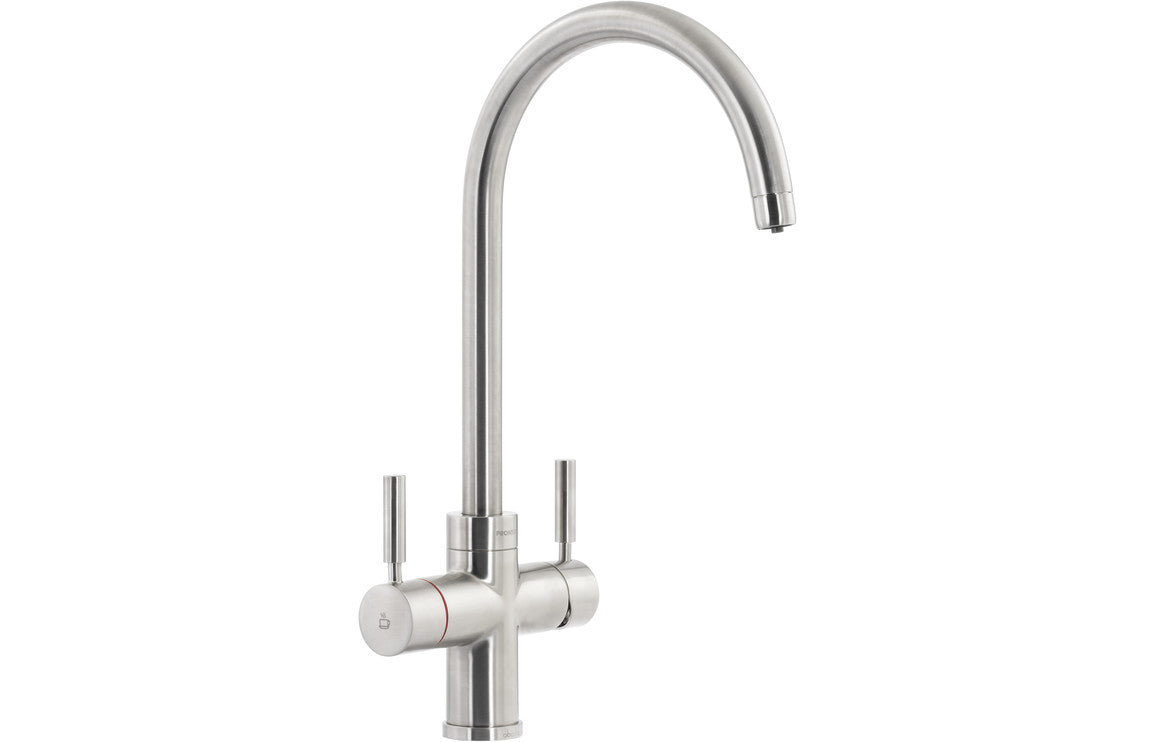 Abode Prostream 3 IN 1 Swan Spout Monobloc Tap - Brushed Nickel PT1102