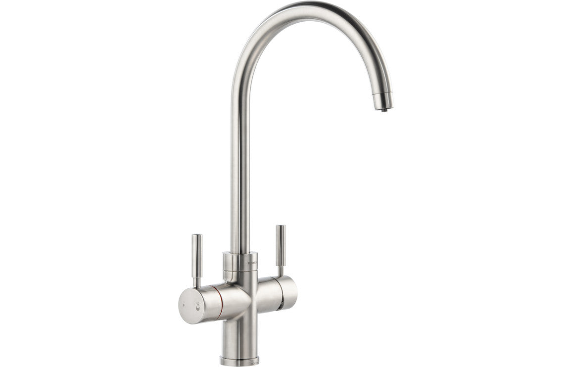 Abode Propure 4 IN 1 Swan Spout Monobloc Tap - Brushed Nickel PT1151