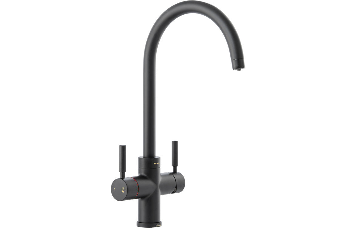 Abode Propure 4 IN 1 Swan Spout Monobloc Tap - Matt Black  PT1152