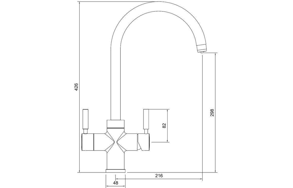 Abode Propure 4 IN 1 Swan Spout Monobloc Tap - Matt Black  PT1152