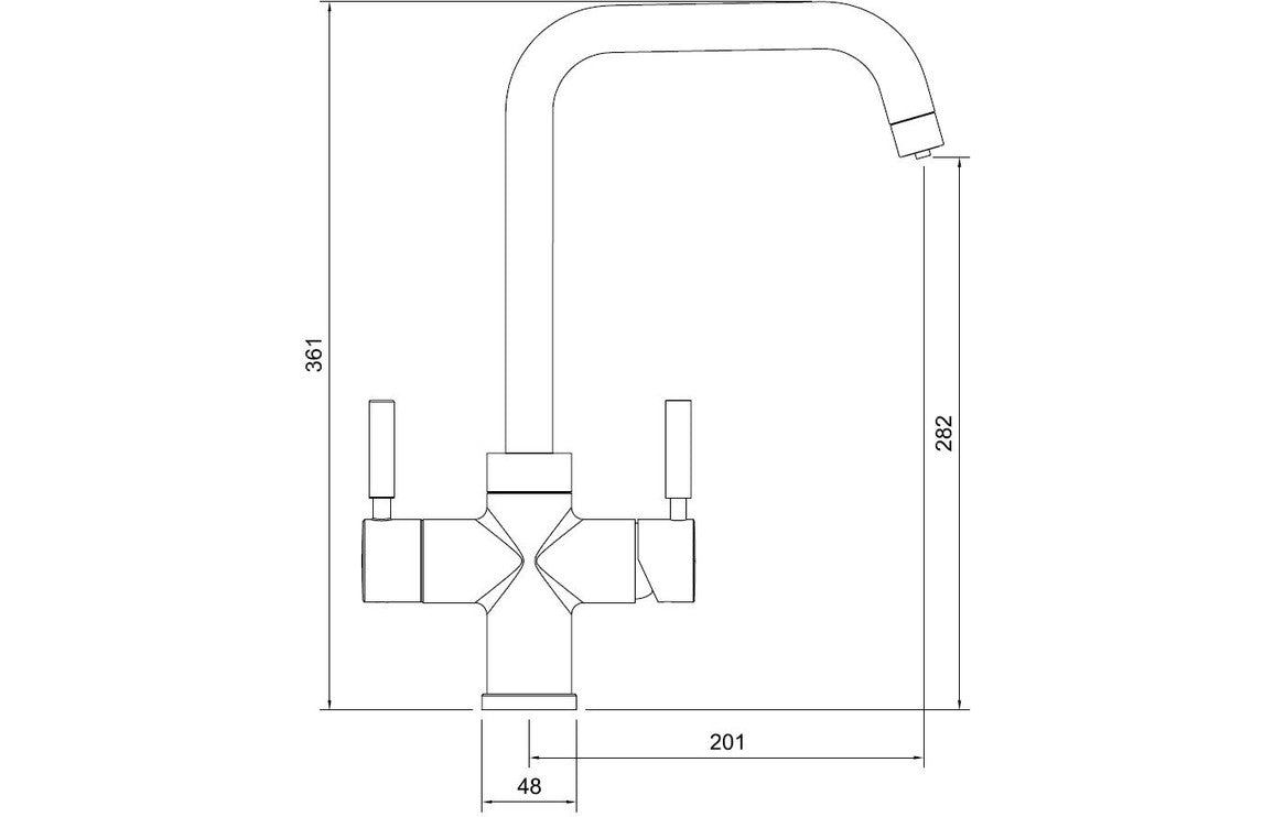 Abode Propure 4 IN 1 Quad Spout Monobloc Tap - Matt Black PT1162