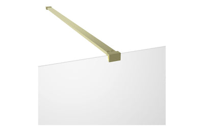 Iconix 1000mm Wetroom Panel & Support Bar - Brushed Brass DIEWP1058